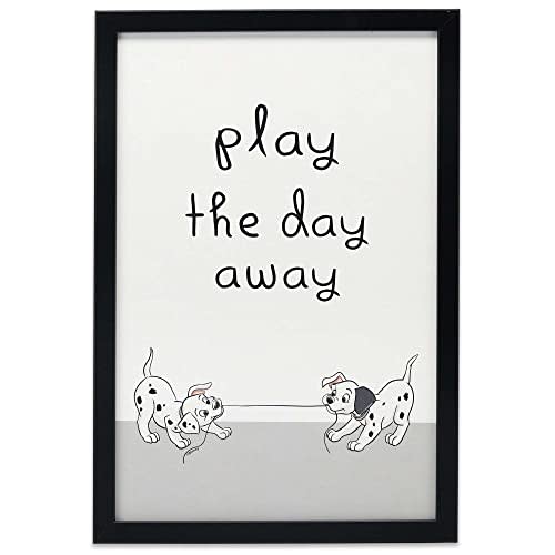 Disney 101 Dalmatians Play the Day Away Framed Wood Wall Decor - Adorable 101 Dalmatians Picture for Kids' Bedroom or Nursery