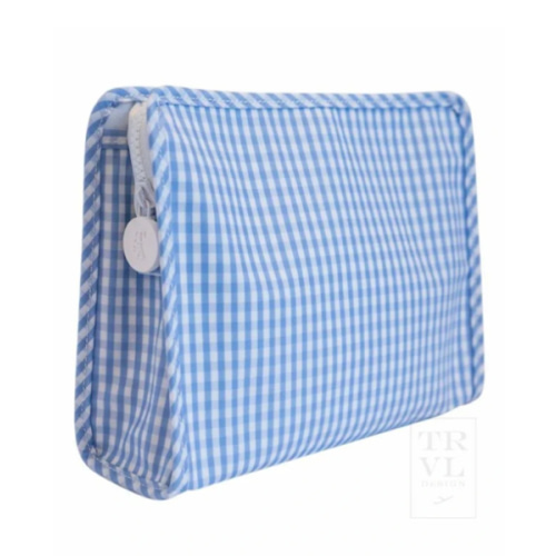 GINGHAM SKY BLUE ROADIE - LARGE – Southern Sorelle Embroidery Boutique
