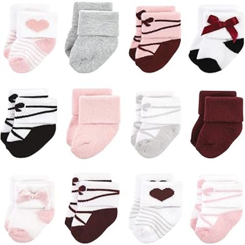 Hudson Baby Unisex Baby Cotton Rich Newborn and Terry Socks
