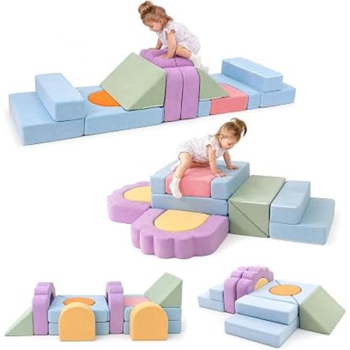 Foam Climbing Toys for Toddlers, 13pcs Soft Play Climbing Blocks