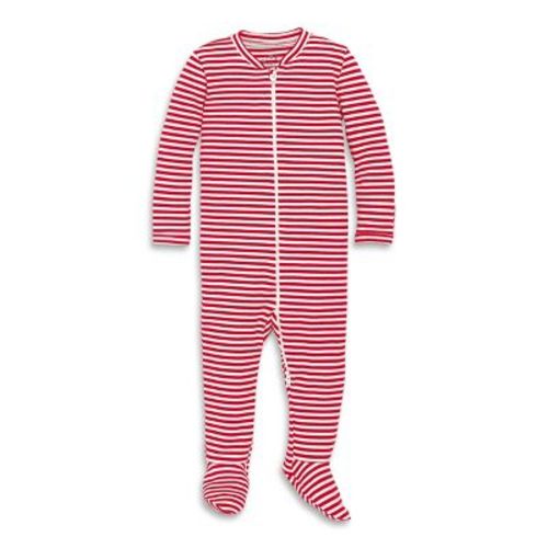Primary Kids Baby Organic Zip Footie In Stripe