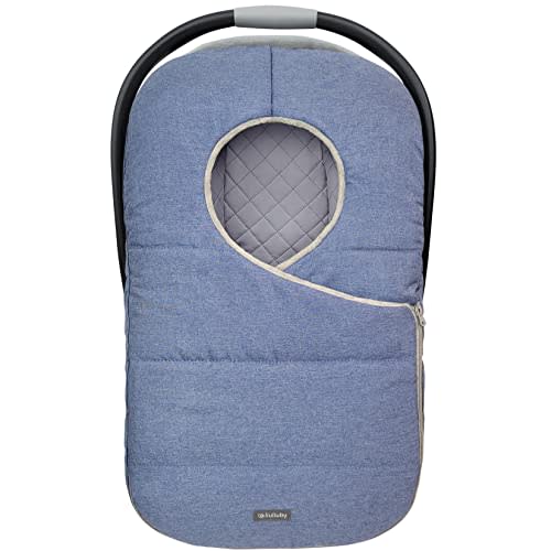 liuliuby Winter Baby Car Seat Cover - Cold Weather Insulated Carseat Bunting Bag/Blanket Accessories for Newborn & Infant - Keeps Babies Warm and Cozy - Carrier Canopy for Boys & Girls (Blue)