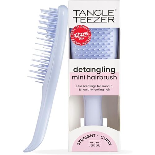 Tangle Teezer Ultimate Detangler Brush, Eliminates Knots & Reduces Breakage, Travel-Size Mini Hair Brush for Straight to Wavy Hair Types, Digital Lavender