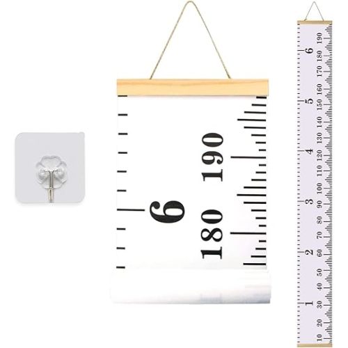 Baby Growth Height Chart,Kids Growth Chart,Children Height Chart Growth Wall Chart Height Wall Chart Art Hanging Rulers for Kids Bedroom Nursery Wall Decor Removable Height and Growth Chart(W7.9 x 79in)