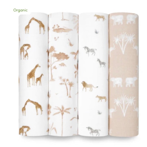 aden + anais | Safari Dreams Organic Muslin Swaddle Blanket 4pk