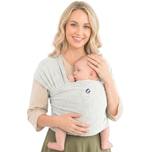 ELDOMA Misty Gray Baby Wrap Carrier - Lightweight, Breathable Baby Sling, Hands Free Baby Carrier Sling, Baby Carriers from Newborn to Toddler, (7-35 lbs / 3-15kg)