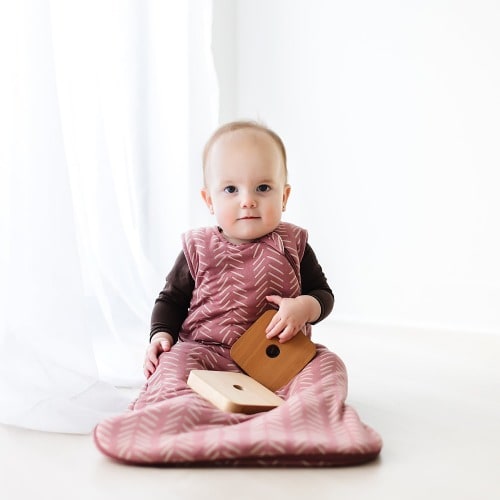 Sleep Bag in Dusty Rose Herringbone 2.5