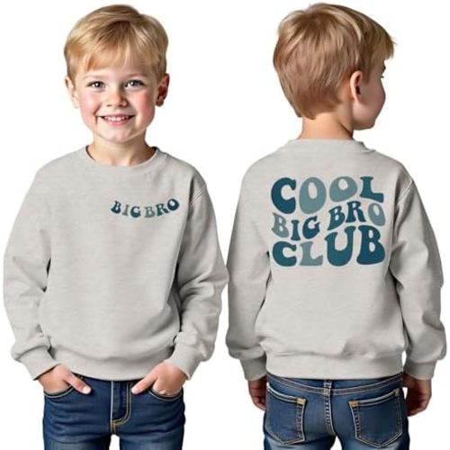 Big Brother Sweatshirt Toddler Boy Cool Big Bro Club Pullover Bro Announcement Crewneck Long Sleeve Shirt Fall Tops