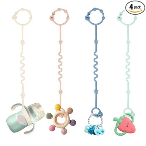 Toy Straps for Baby,Silicone Setpacifier Clip,Applies to Car Seat Toy,Teether Toy,High Chair,Stroller Accessories,Baby Toy Clips,Cribs,Rocking Chair