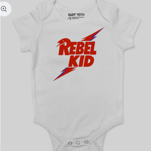 Rebel Kid David Bowie Baby Bodysuit | Baby Teith