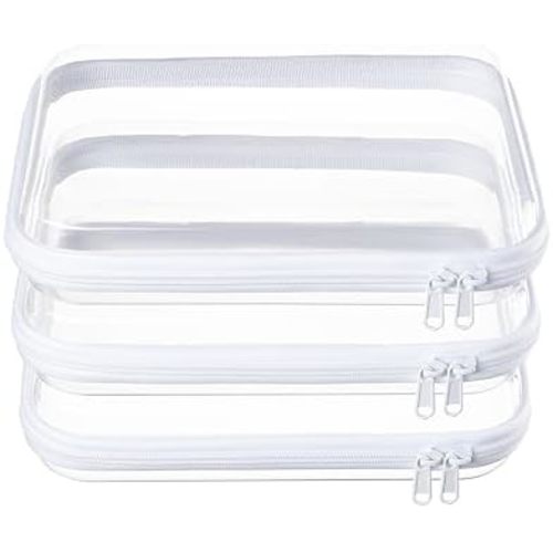 Clear Hard Shell Zipper Pouches, Clear Zipper Bags (3M)