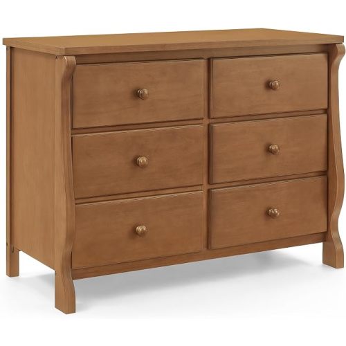 Delta Children Universal 6 Drawer Dresser, Interlocking Drawers, Chestnut | Greenguard Gold Certified Dresser for Bedroom, Kids & Nursery Storage Drawers, Safety Interlocking Drawers