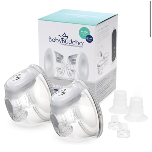 BabyBuddha Hands Free Milk Collection Cups for Breast Pump, 8 Fl Oz Each, Wearable Breastmilk Containers, Compatible with BabyBuddha Pump, Spill Resistant Design, Small Flange 22 to 24mm, 2 Pack