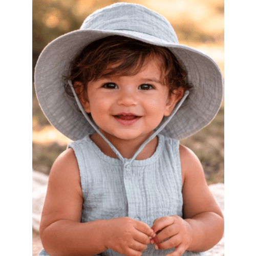 Muslin Wide Brim Sunhat, Jadeite