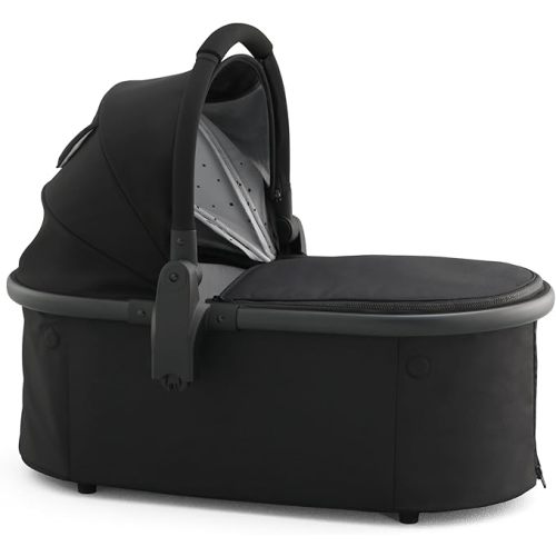 Mockingbird Bassinet - Compatible Single and Single-to-Double Strollers - Newborn Lie-Flat and Overnight Sleep Solution - Mattress, Sheet Included - Black