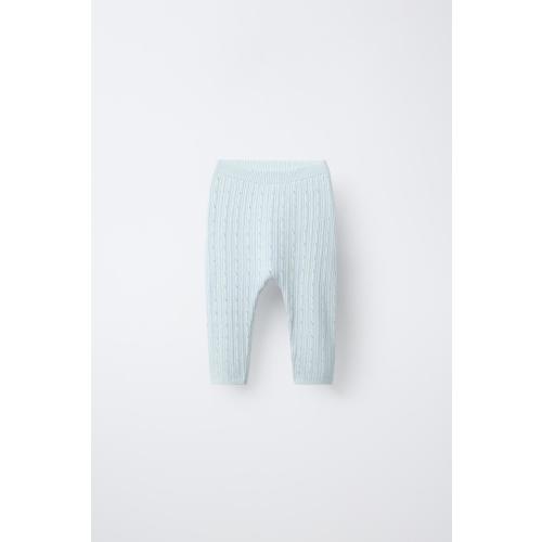 RIBBED CUT-OUT PANTS - Light blue | ZARA United States
