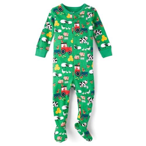 The Children'S Place Baby-Boys And Toddler Long Sleeve 100% Cotton Zip-Front One Piece Footed Pajamas