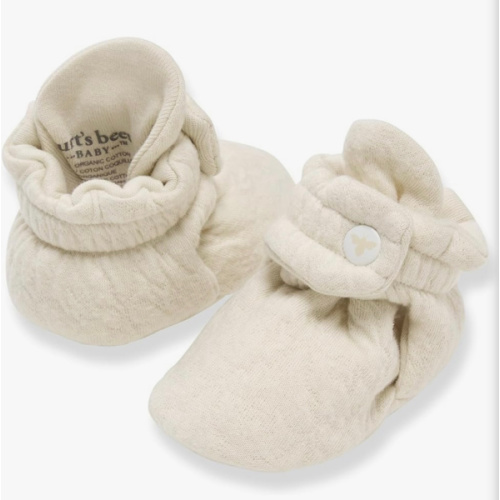Burt's Bees Baby Unisex Booties Organic Cotton Newborn Essentials Shoes for Infants