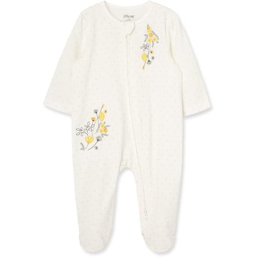 Little Me Clothes for Baby Girls' 100% Cotton Scratch-Free Tag Footie Sleeper, Preemie to 9 Months