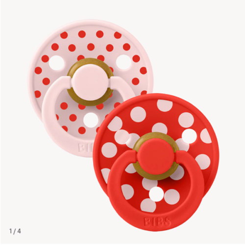 BIBS STUDIO Pacifiers 2 Pack Polka | Blossom/Candy Apple – Bibsworld store US