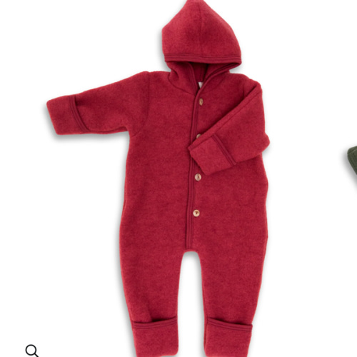 Hooded wool fleece overall