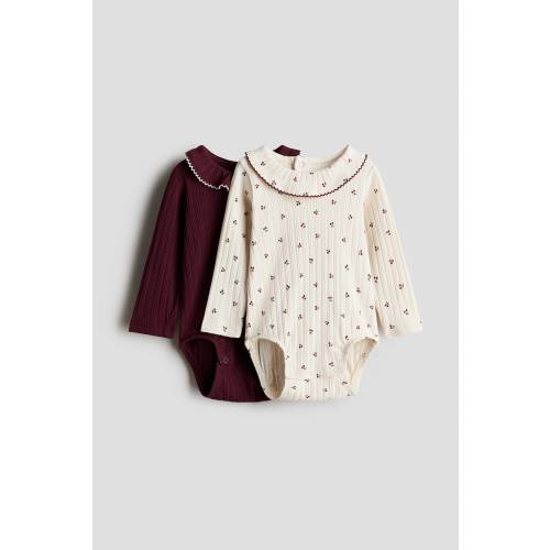 2-PACK POINTELLE BODYSUITS WITH COLLAR