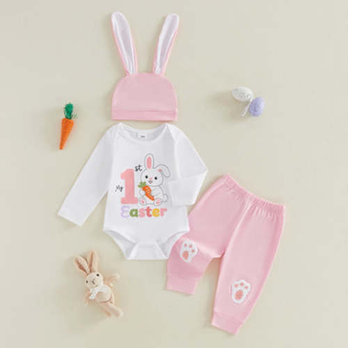 MY 1st EASTER Outfit with Bunny Beanie - Hazel & Bo