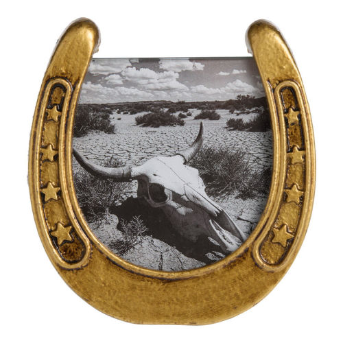 Antique Bronze Metal Horseshoe Picture Frame