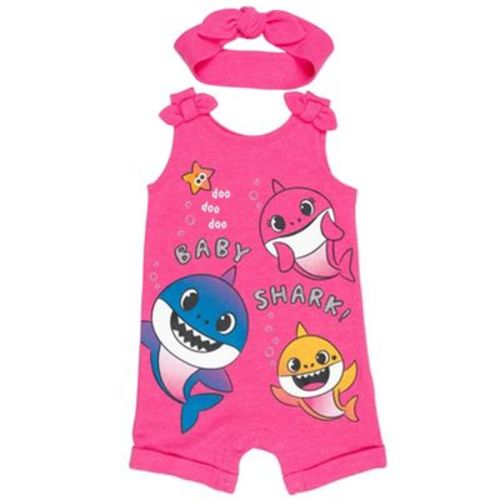 Pinkfong Baby Shark Snap Romper and Headband Newborn to Infant