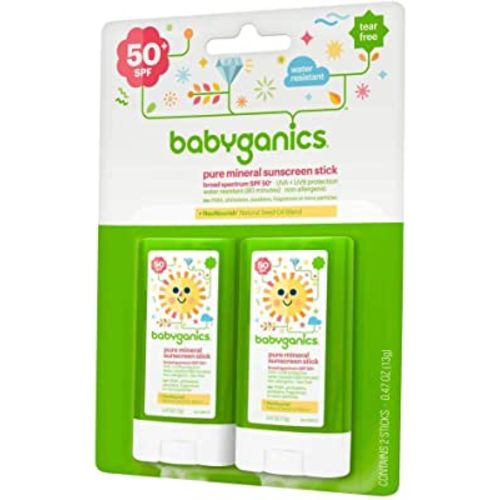 Babyganics - SPF 50+ Mineral Sunscreen Stick - 0.47 Ounce - Pack of 2