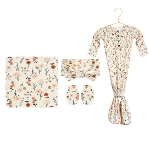 Rachel Newborn Headband Bundle + Knotted Gown
