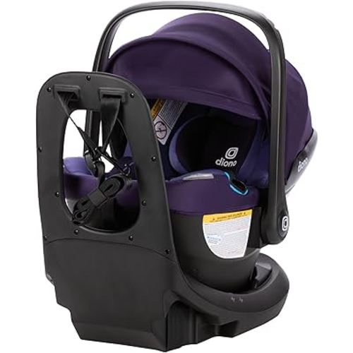 Diono LiteClik30 XT SafePlus Infant Car Seat and Base, Rear-Facing for Infants 4-30lbs, SafePlus Engineering, with Infant Insert, UPF 50+ Sunshade (Purple Wildberry)