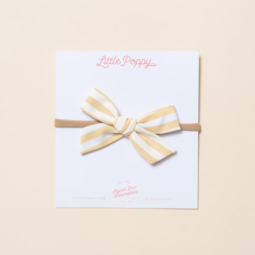 Wheat Spring Stripes Headband Bow