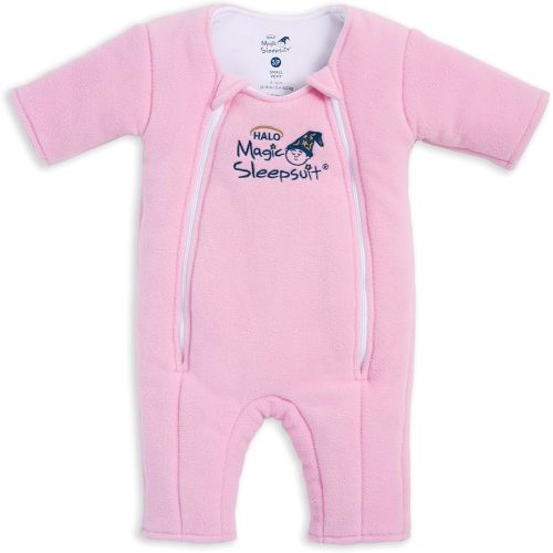 Magic Sleepsuit Baby Merlin's Microfleece Baby Swaddle Transition Product - Soft and Cozy Design, Double Zipper for Easy Diaper Changes, Promotes Safe Sleep, 3-6 Months - Pink - Small (12-18lbs)
