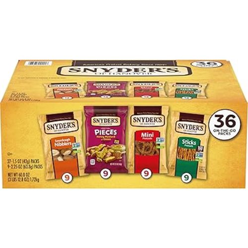 Snyder's of Hanover Variety Pack Pretzels, 36 Count Variety Pack (Pack of 36)