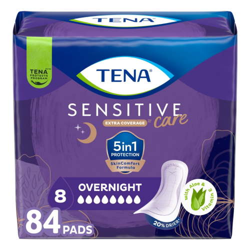 Tena Intimates Extra Coverage Overnight Incontinence Pads, 84ct HSA/FSA Eligible
