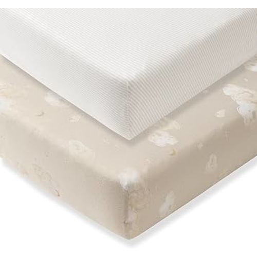 Burt's Bees Baby Essential Organic Cotton Fitted Crib Sheet, Breathable for Boy Girl Standard Crib & Toddler Mattresses
