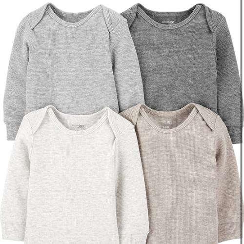 Simple Joys by Carter's Baby 4-pack Soft Thermal Long Sleeve Bodysuits