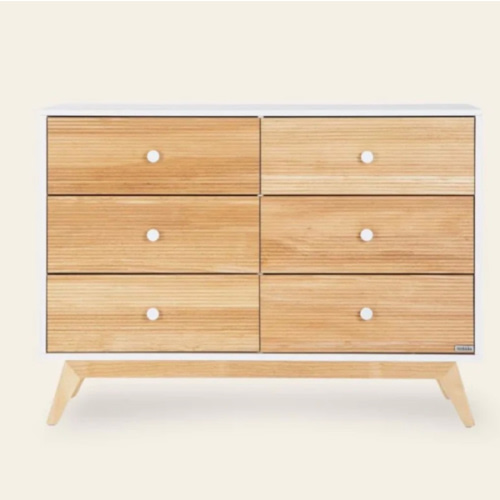 dadada Merry 6-Drawer Dresser in White/Natural – Bambi Baby