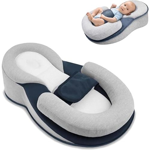 Rest Nest Baby Bed Incline Lounger with Strap,Keesley Baby Bed Acid Reflux,Tummy Time,Washable (Large)