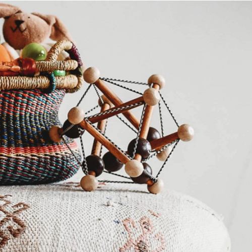 Wooden baby rattle & teething toy