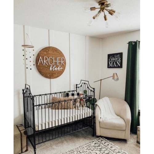 Customized Baby Name Sign, 12-36 Inch, Baby Shower, Round plaque, Personlized Wooden Sign, 3D Crib sign, Sprinkle Gift, Nursery Wall Art.
