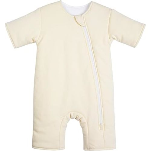 Baby Transition Sleep Sack 6-9 Months 100% Cotton Warm Thick Transition Swaddles for Newborns Infant Long Sleeve Sleep Sack with Feet Baby Wearable Blanket 2-Way Zipper Easy Diaper Changes