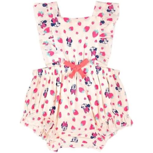 Disney Junior Baby Girls Square Neck Sleeveless Ruffle Romper Newborn to Infant Sizes (Newborn - 24 Months)