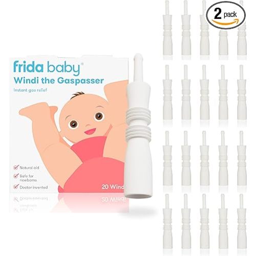 Frida Baby Windi Gas Passer, Baby Gas Relief, Made in USA, 100% Natural, Safe & Effective Instant Relief for Babies & Infants, 20ct