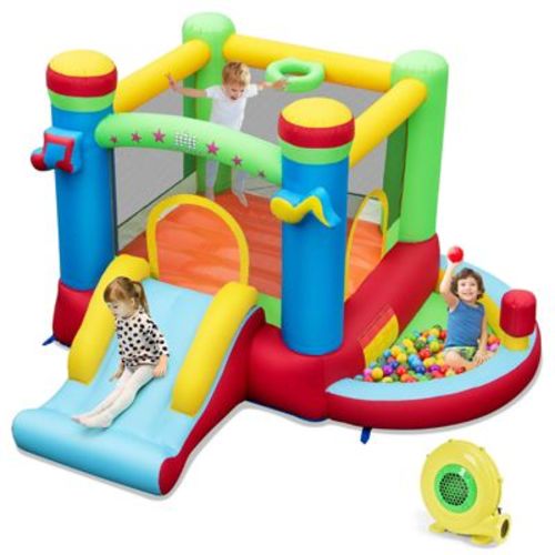 Costway Inflatable Bounce House, Indoor/Outdoor Jumping Bouncy Castle with 480W Blower