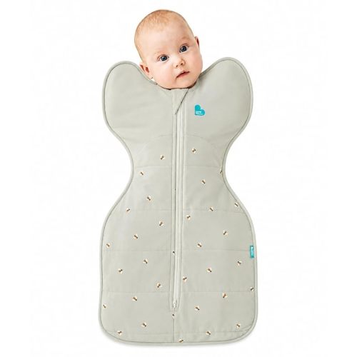 Love to Dream Swaddle UP Warm, 2.5 TOG, Dramatically Better Sleep, Allow Baby to Sleep in Preferred Arms Up Position for Self-Soothing, Secure Fit Calms Startle Reflex, 5-8.5lbs, Olive Bees
