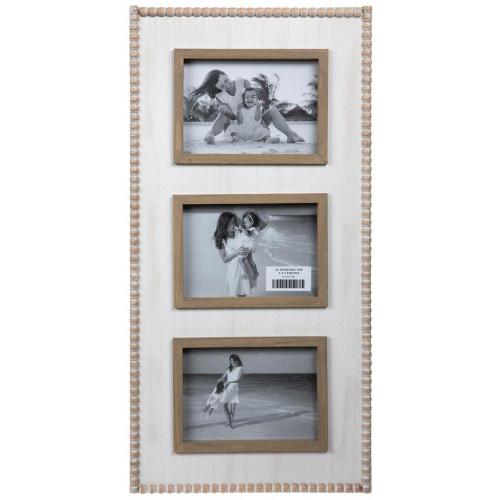 Whitewash Beaded Collage Wall Frame