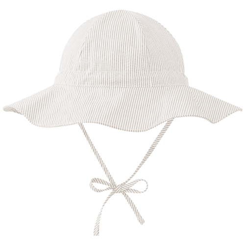 Zando Cotton Baby Sun Hat Breathable Wide Brim Infant Toddler Sun Hat Baby Boy Girl Sun Hat Summer Hat Sun Protection Beige 6-12 Months