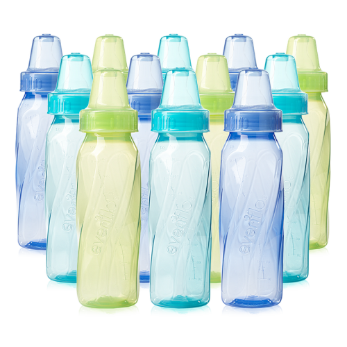 Classic Baby Bottles, Spring, Plastic 8oz 12pk – Evenflo Feeding